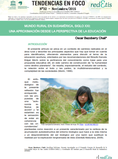Mundo Rural en Sudamérica, Siglo XXI:  Una aproximación desde la perspectiva de la educación